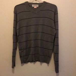 Gray striped sweater